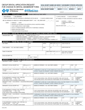 Dental Membership Change Application Form