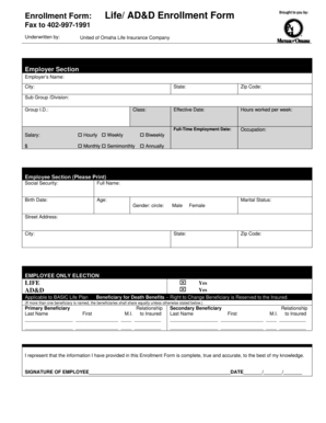 Life/AD&D Enrollment Form