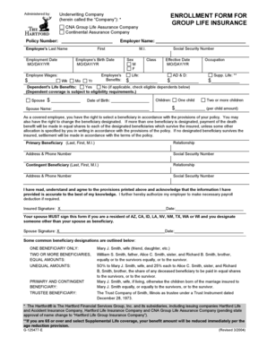 Group Life Insurance Enrollment Form