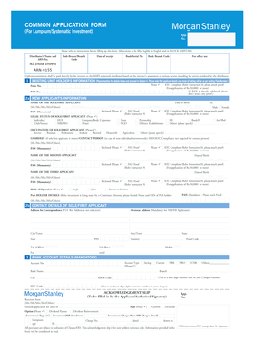 Mutual Fund Investment Application Form