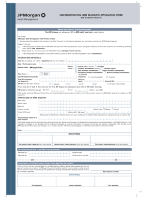 ECS Registration Cum Mandate Application Form