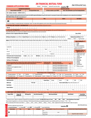 JM Financial Mutual Fund Common Application Form