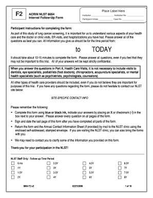 NLST Lung Cancer Screening Follow-Up Form