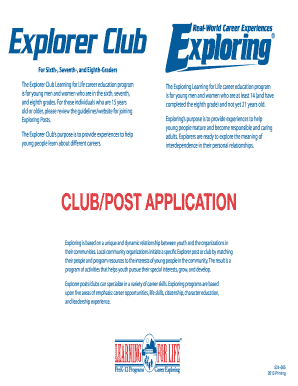 Explorer Club Learning for Life Application