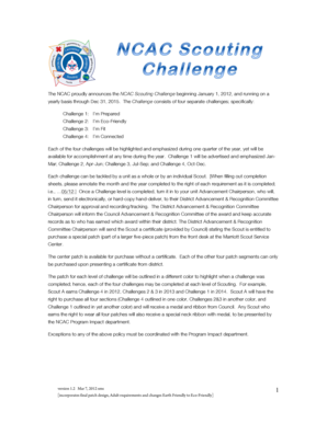 NCAC Scouting Challenge Form