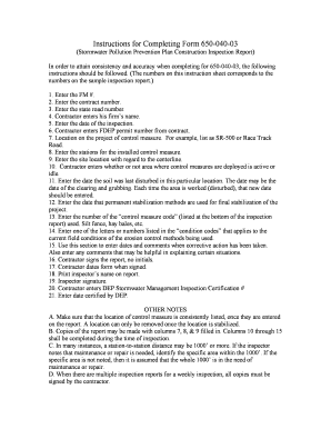 Construction site inspection report sample - (Stormwater Pollution Prevention Plan Construction Inspection Report) - dot state fl