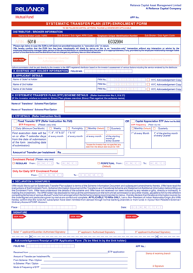 Systematic Transfer Plan Enrolment Form