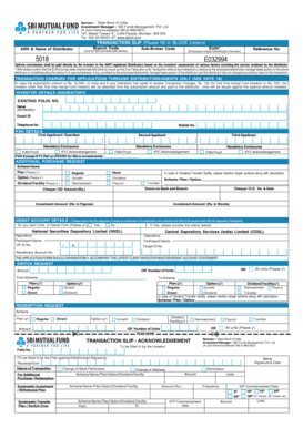 SBI Mutual Fund Transaction Slip
