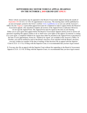 Connecticut Motor Vehicle Appeal Form