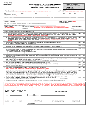 Virginia Concealed Handgun Permit Application