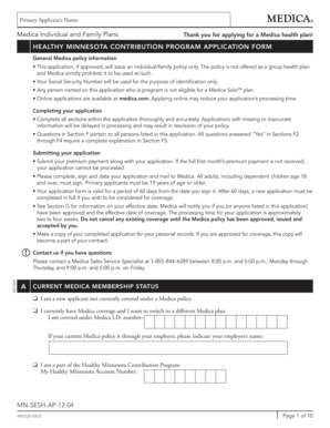 Healthy Minnesota Contribution Program Application Form