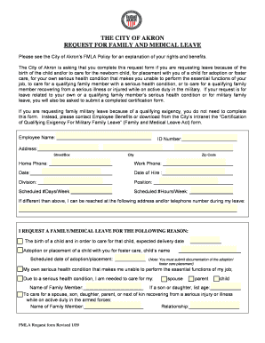 FMLA Request Form - City of Akron