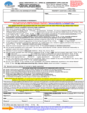 Legal Residence Special Assessment Application