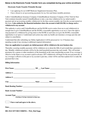 Electronic Funds Transfer Authorization