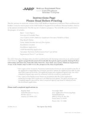 AARP Medicare Supplement Insurance Enrollment Kit