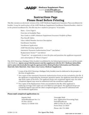AARP Medicare Supplement Insurance Enrollment Kit