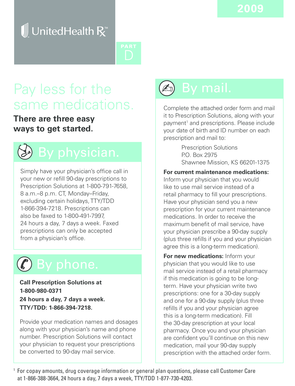 Prescription Solutions Mail-In Form