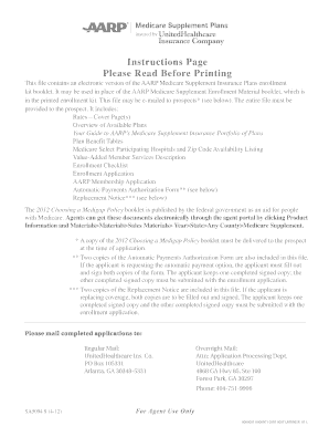 AARP Medicare Supplement Insurance Enrollment Kit