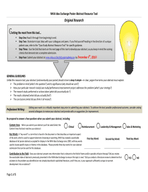 Original Research Study Poster Abstract Resource Tool - NHIA