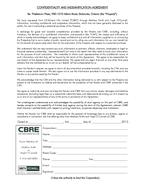 CONFIDENTIALITY AND INDEMNIFICATION AGREEMENT ... - Cbre