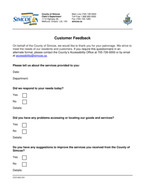 Customer Feedback Form