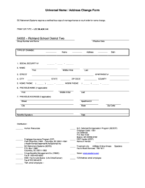 Universal Name / Address Change Form