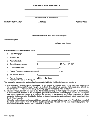 Assumption of Mortgage Agreement