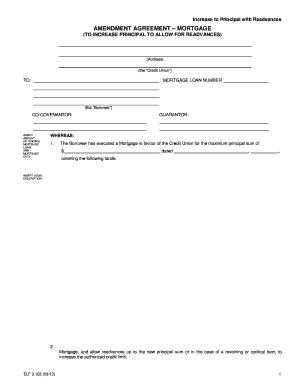 Amendment Agreement Mortgage