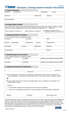Sewage System Installer Information Form