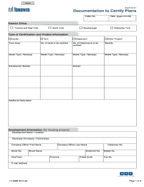 Application Documentation to Certify Plans