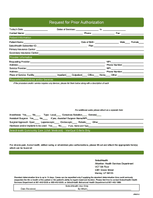 Request for Prior Authorization