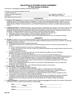 SelectHealth Systems Access Agreement