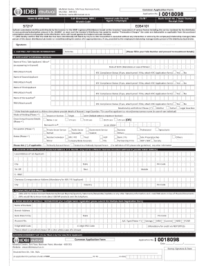 IDBI Mutual Fund Application Form