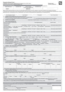 Deutsche Mutual Fund Application Form