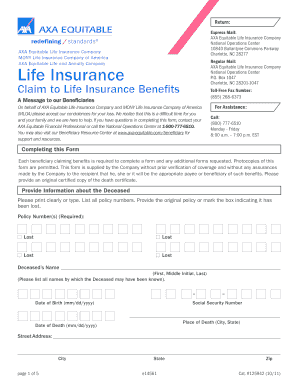 Life Insurance Benefit Claim Form