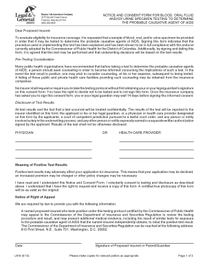 Banner Life Insurance AIDS Testing Consent Form