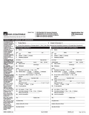 AXA Equitable Life Insurance Application