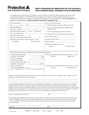Life Insurance Application Notice