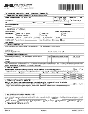 Life Insurance Application