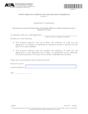 Insurance Credit Disclosure Form