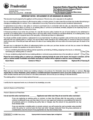 Important Notice Regarding Replacement of Life Insurance or Annuities