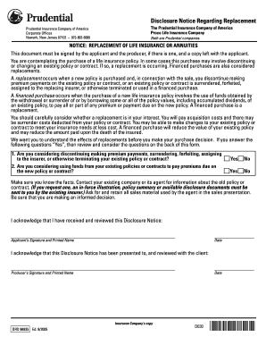 Disclosure Notice Regarding Replacement