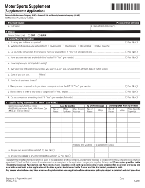 Motor Sports Supplement Application