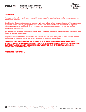 Ontario Listing Agreement Form 200a