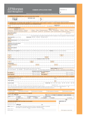 JPMorgan Mutual Fund Application Form