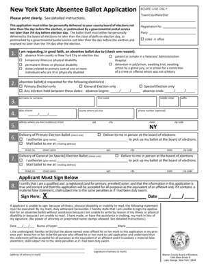 New York State Absentee Ballot Application