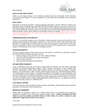 2009 CLIA VEP Application