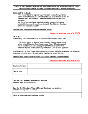 Illinois Sex Offender and Violent Offender Check Form