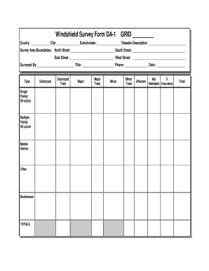 Windshield Survey Form DA-1