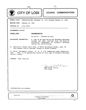 Alcohol License Application